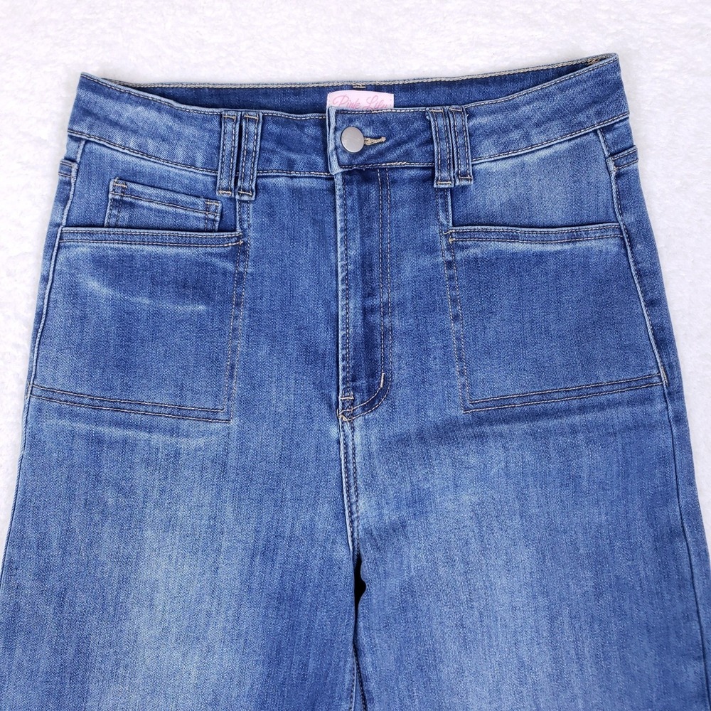 Pink Lily Blue Wide Leg Jeans - Picture 2 of 10